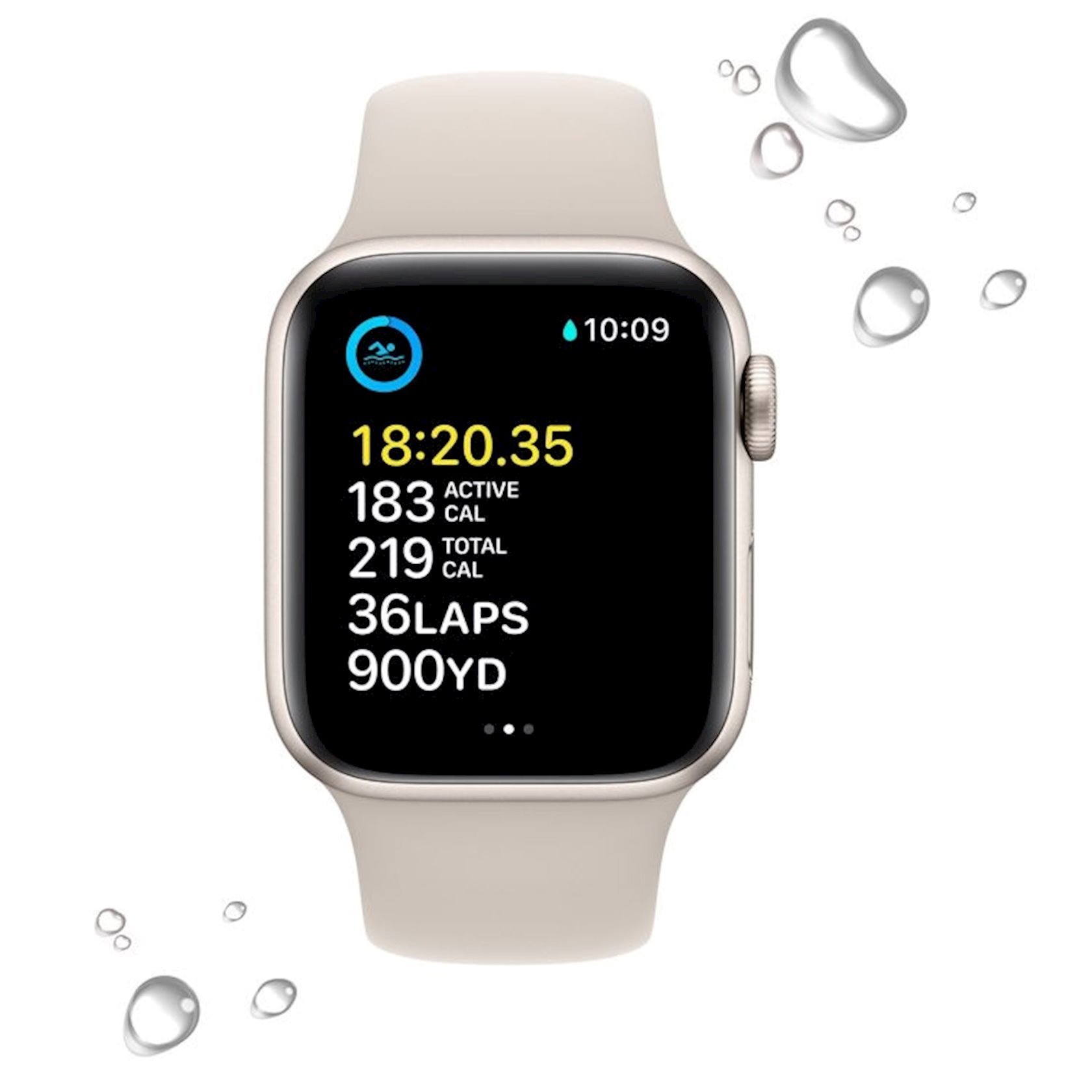 Ağıllı saat Apple Watch SE 2 2022 GPS 40mm Starlight Aluminium Case with Starlight Sport Band Regula