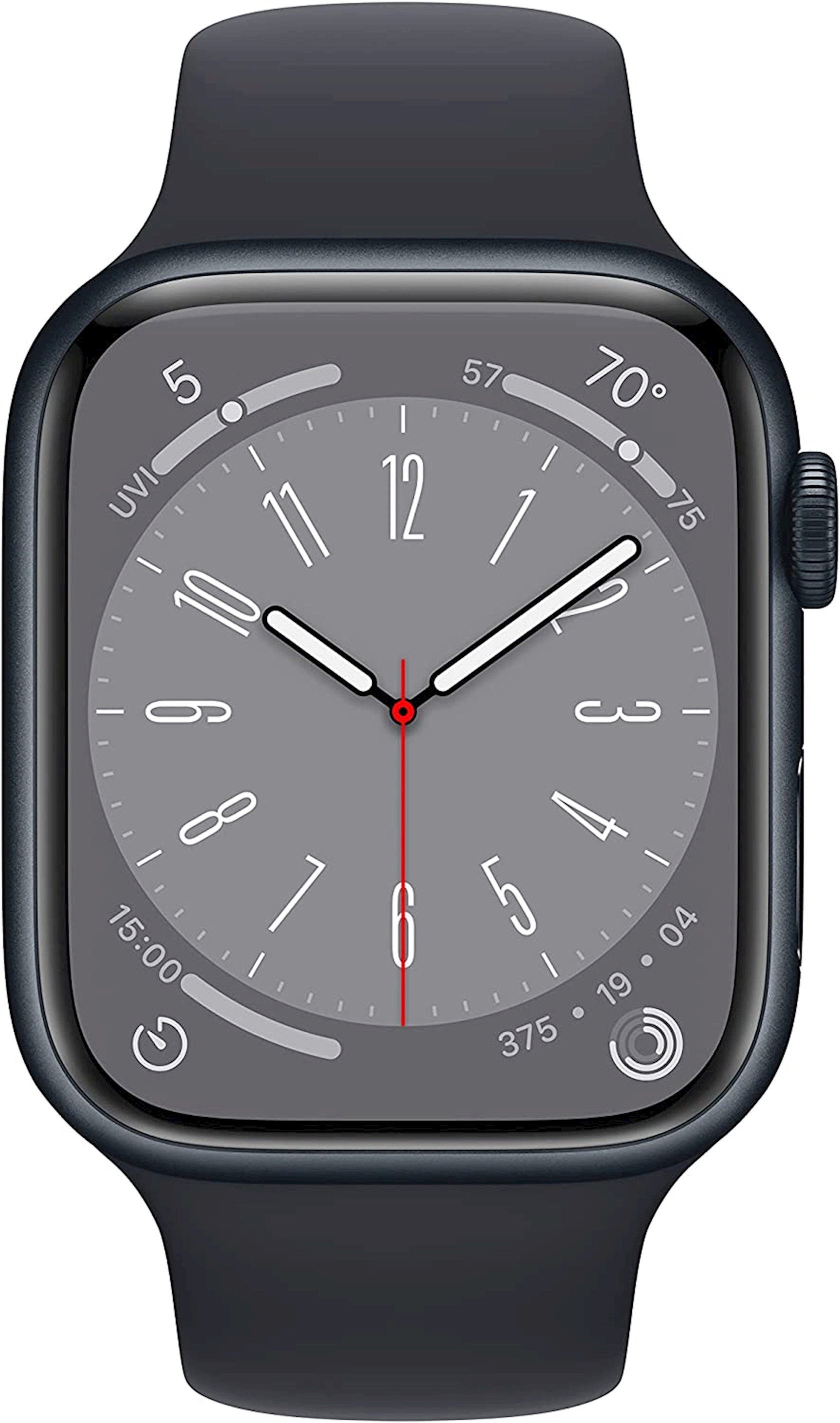 Ağıllı saat Apple Watch Series 8 GPS 45mm Midnight Aluminium Case with Midnight Sport Band (MNP13RB/