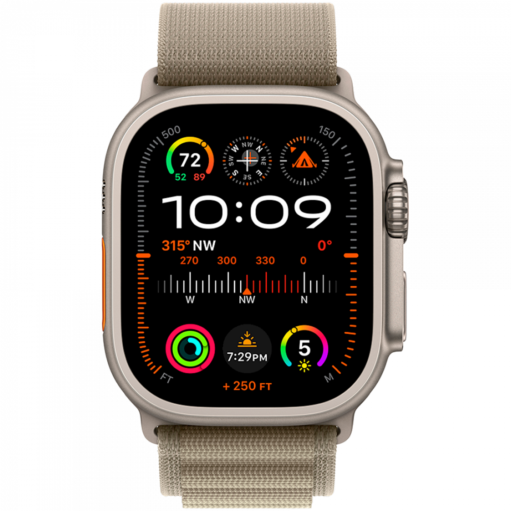 Ağıllı saat Apple Watch Ultra 2 GPS + Cellular 49mm Titanium Case with Olive Alpine Loop - Medium