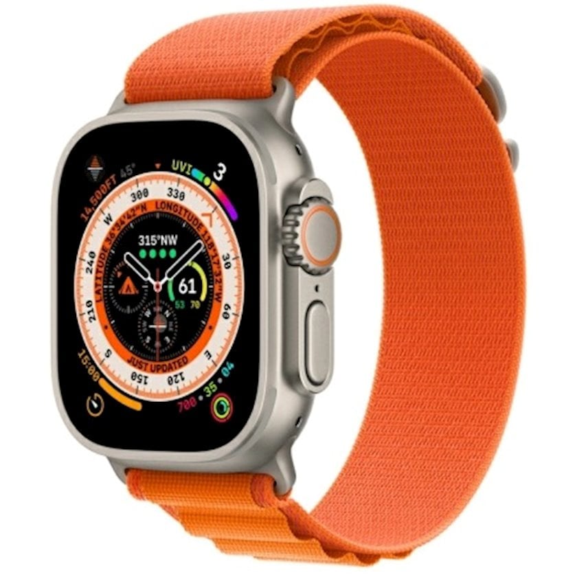 Ağıllı saat Apple Watch Ultra GPS + Cellular 49mm Titanium Case with Orange Alpine Loop - Medium