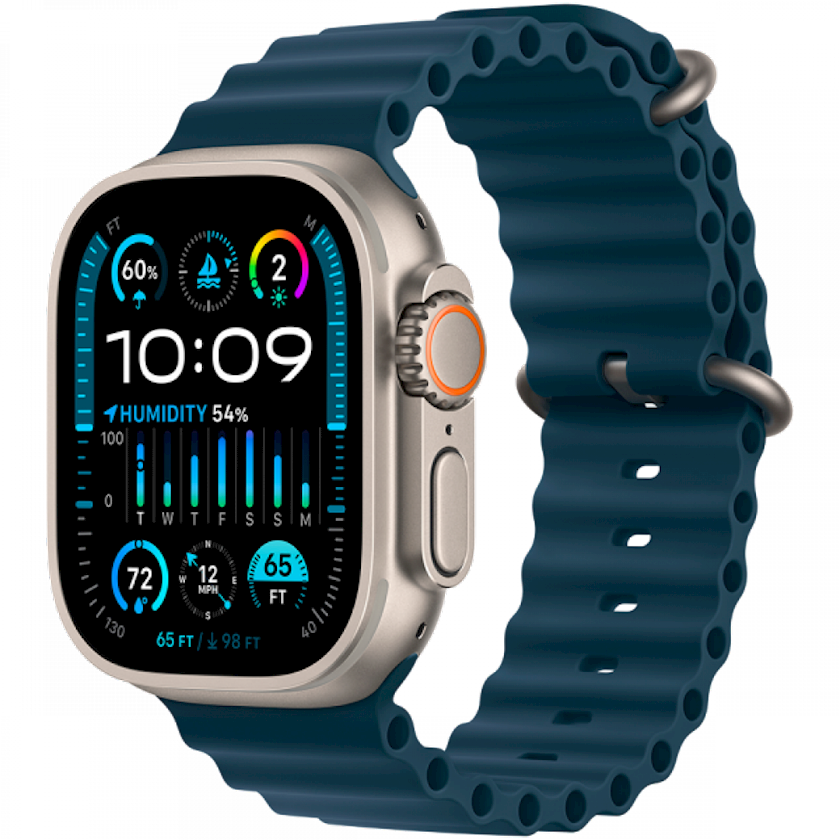 Ağıllı saat Apple Watch Ultra 2 GPS + Cellular 49mm Titanium Case with Blue Ocean Band