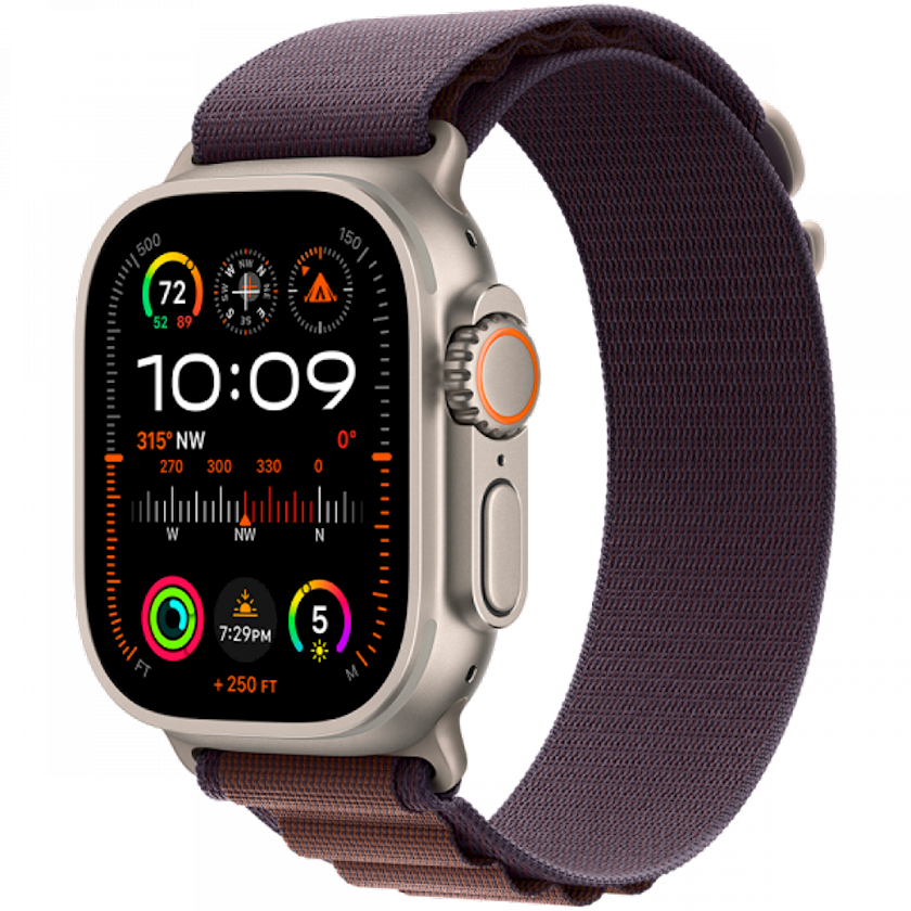 Ağıllı saat Apple Watch Ultra 2 GPS + Cellular 49mm Titanium Case with Indigo Alpine Loop - Medium